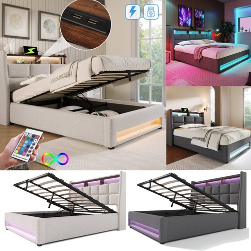 Polsterbett mit usb - polsterbett, led