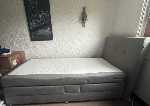 Boxspringbett 100x200 grau - cm,
