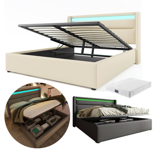 Led polsterbett jugendbett - led,