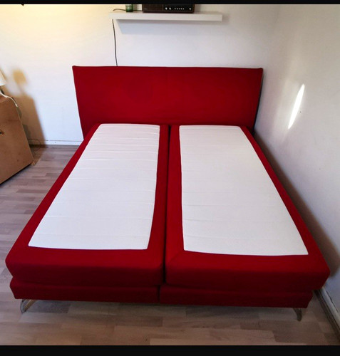 Polsterbett bettrahmen rot - bettrahmen,