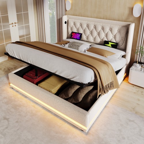 Polsterbett doppelbett led - doppelbett,